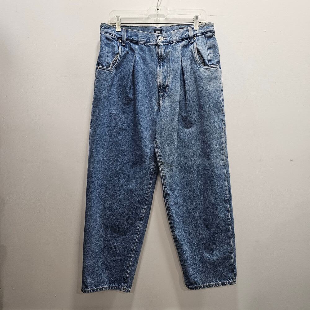 Edwin Blake Relaxed Pleated Jean Women 30 Made In USA 100% Cotton Zipper Fly